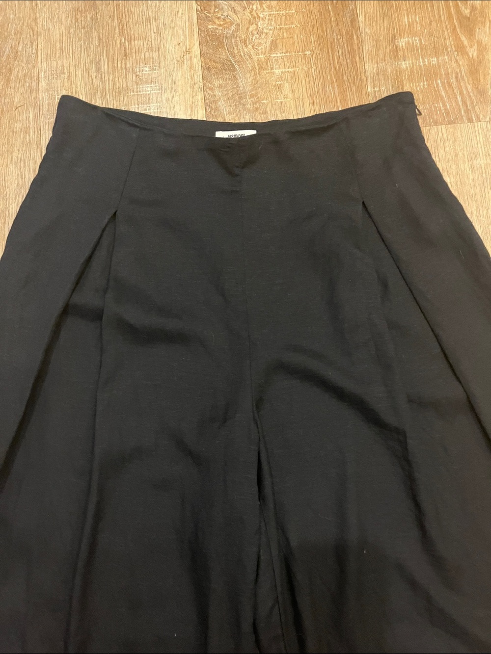 Jason Wu Black Linen Blend High Rise Wide Leg Trousers Pants Size 6 - Picture 2 of 13
